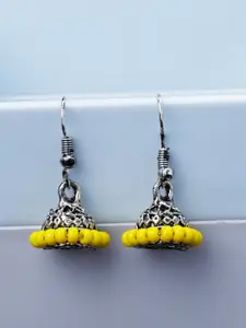 Silver Shine Silver-Plated Classic Traditional Jhumkas