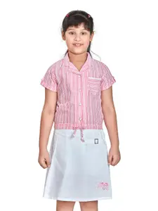 Peppermint Girls Striped Shirt with Skirt