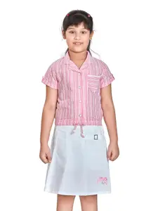 Peppermint Girls Printed Shirt with Skirt