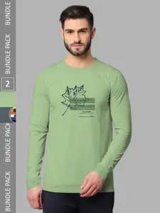 BULLMER Pack Of 2 Floral Printed Cotton Sweatshirt