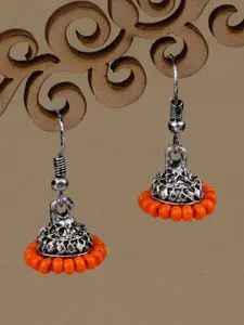 Silver Shine Set Of 2 Silver Plated Classic Oxidised Jhumkas