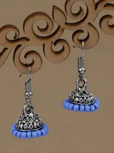 Silver Shine Silver-Plated Classic Jhumkas Earrings