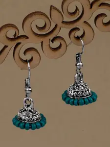 Silver Shine Pack Of 2 Silver-Plated Classic Traditional Jhumkas