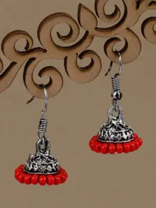 Silver Shine Silver Plated Classic Oxidised Jhumkas Earrings