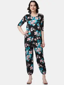 Popwings Printed Relaxed Loose Fit Top & Joggers Co-Ords