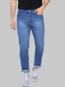 Campus Sutra Men Blue Smart Light Fade Cotton Slim Fit Stretchable Jeans