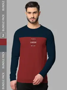 BULLMER Pack Of 2 Graphic Printed Cotton Sweatshirt