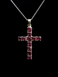 HIFLYER JEWELS Silver-Plated CZ-Studded Pendant With Chain