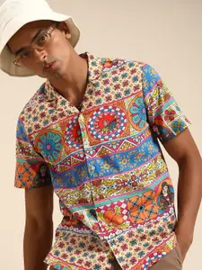 Sangria Men Multicoloured Relaxed Opaque Printed Casual Shirt