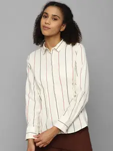 Allen Solly Woman Striped Pure Cotton Casual Shirt