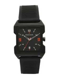 Fastrack Men Brass Dial & Stainless Steel Textured Straps Analogue Watch NP1474NP01