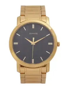 Sonata Men Round Dial & Bracelet Style Straps Analogue Watch- 99701YM03