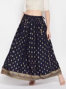 Clora Creation Ethnic Motifs Printed Flared Maxi Skirt