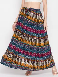 Clora Creation Ethnic Motifs Printed Flared Maxi Skirt