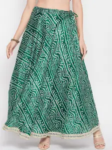 Clora Creation Tie & Dye Bandhani Print Chinon Maxi Ethnic Skirt
