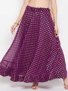 Clora Creation Printed Flared Maxi Skirt