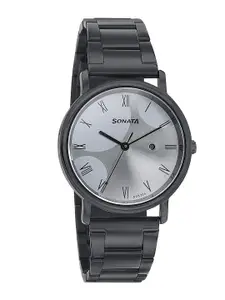 Sonata Women Printed Stainless Steel Bracelet Style Straps Analogue Watch NP87029NM01