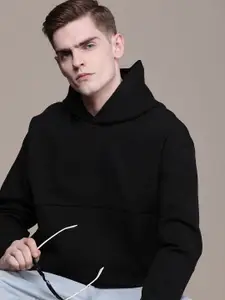 Calvin Klein Jeans Brand Logo Debossed Knitted Hooded Comfort Fit Sweatshirt