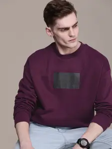 Calvin Klein Jeans Brand Logo Print Knitted Comfort Fit Sweatshirt