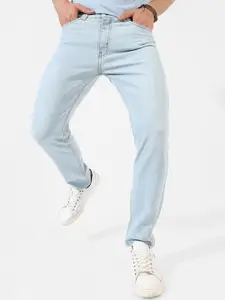 Campus Sutra Men Blue Smart Mid Rise Clean Look Cotton Denim Slim Fit Stretchable Jeans