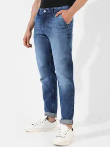 Campus Sutra Men Blue Smart Clean Look Light Fade Cotton Denim Slim Fit Jeans