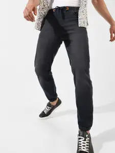 Campus Sutra Men Black Smart Mid Rise Clean Look Cotton Slim Fit Stretchable Jeans
