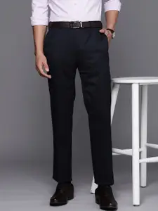 Raymond Men Solid Flat Front Formal Trousers