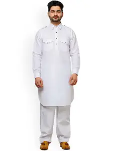 Pro-Ethic STYLE DEVELOPER Shirt Collar Cotton Pathani Kurta With Pyjamas