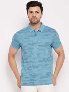 98 Degree North Camouflage Printed Polo Collar T-shirt
