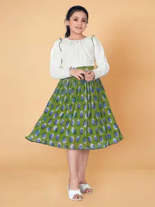 FASHION DREAM Girls Boat Neck Long Sleeves Top with Skirt Clothing Set