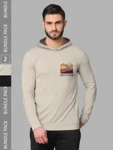 BULLMER Pack Of 2 Graphic Printed Cotton Sweatshirt