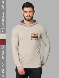 BULLMER Pack Of 2 Graphic Printed Cotton Sweatshirt