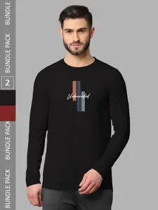 BULLMER Pack Of 2 Graphic Printed Hooded Cotton Sweatshirt