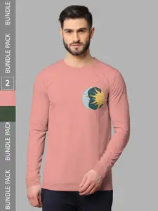 BULLMER Pack Of 2 Graphic Printed Hooded Cotton Sweatshirt