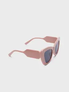20Dresses Women Pink & Black Oversized Full Rim Cat Eye Everyday Sunglasses SG010768