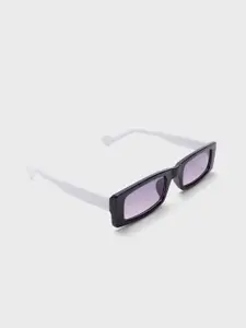 20Dresses Women Black & Purple Rectangular Full Rim Gradient Lens Sunglasses SG010763