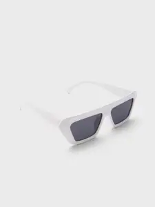 20Dresses Women White & Black Rectangular Full Rim Sunglasses