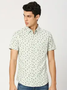 VALEN CLUB Floral Printed Slim Fit Pure Cotton Casual Shirt