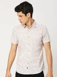 VALEN CLUB Floral Printed Slim Fit Pure Cotton Casual Shirt