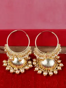 VAGHBHATT Gold-Plated Classic Jhumkas Earrings