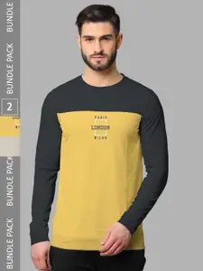 BULLMER Pack Of 2 Colourblocked Hooded Cotton T-Shirts