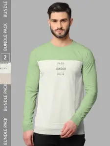 BULLMER Pack Of 2 Printed Long Sleeves Cotton T-shirts
