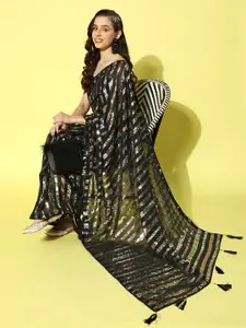 Saree mall Embellished Sequinned Poly Georgette Saree