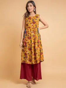 SUTI Floral Printed Sleeveless A-Line Kurta
