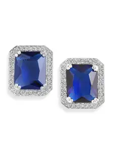 Tipsyfly Brass-Plated Zircon Studded Contemporary Studs Earrings