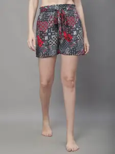 Boston Club Women Ethnic Motifs Printed Lounge Shorts