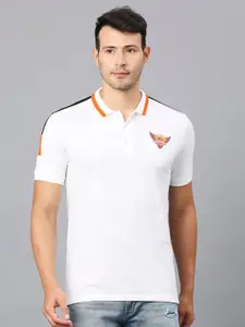 FanCode Sunrisers Hyderabad Printed Polo Collar Cotton Sports T-Shirt