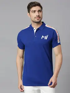 FanCode Mumbai Indians Printed Polo Collar Cotton Sports T-Shirt