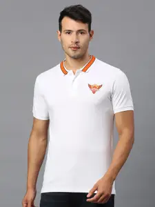 FanCode Sunrisers Hyderabad Printed Polo Collar Cotton T-shirt