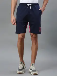 FanCode Men Mid-Rise Rajasthan Royals Logo Printed Sports Shorts